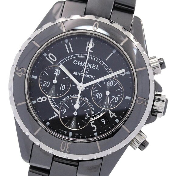 CHANEL Black Ceramic 41MM Chronograph Automatic Men's Watch - Picture 1 of 7